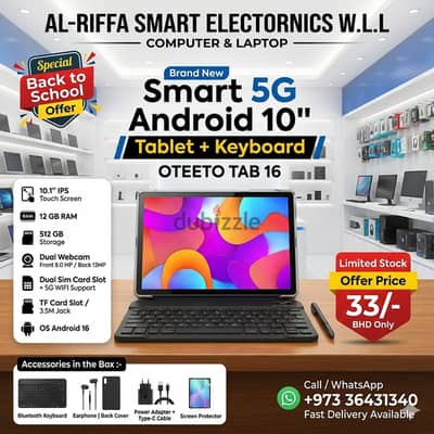 New 5G Smart Android Tablet 10" Screen Dual Sim 12GB RAM 512GB Storage