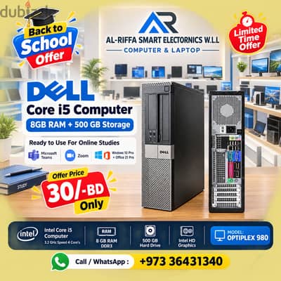 Special Offer DELL Core i5 Computer 8GB RAM + 500GB HDD Good Working