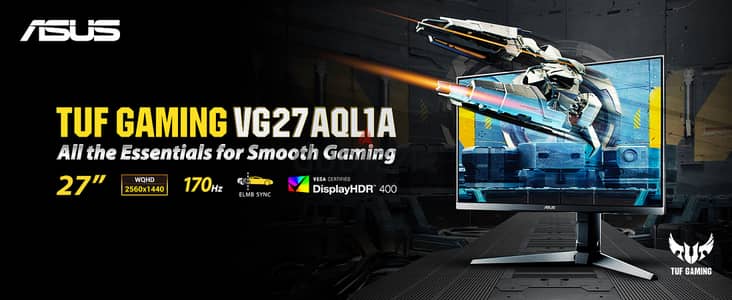 ASUS TUF Gaming VG27AQL1A 27” HDR Monitor, 1440P WQHD (2560 x 1440), 1
