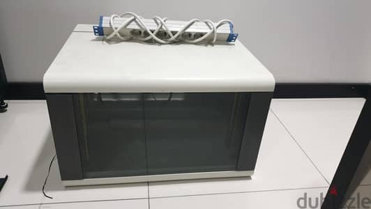 White Wall-Mount Network Cabinet with PDU