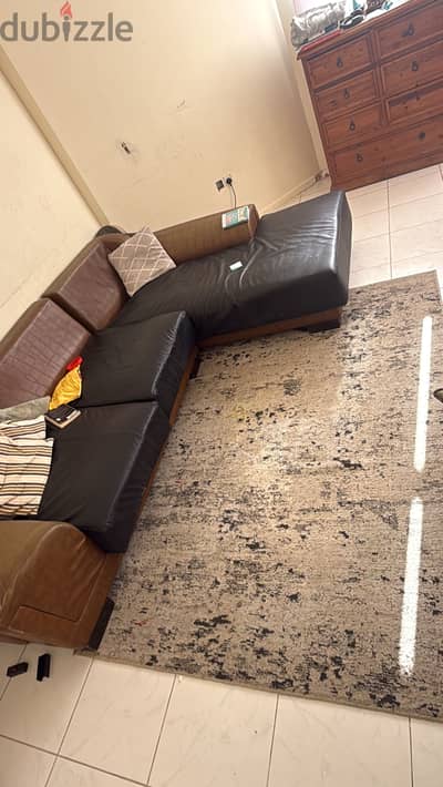 L shaped sofa, king size bed frame with medicated mattress