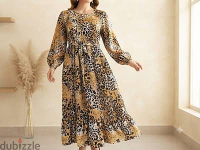 Leopard Print Maxi Dress - Premium Quality
