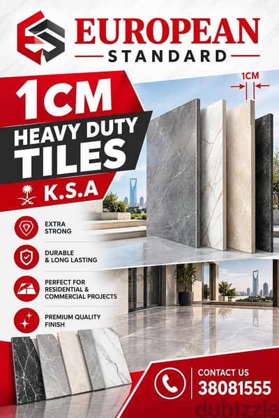 Heavy duty porcelain tiles