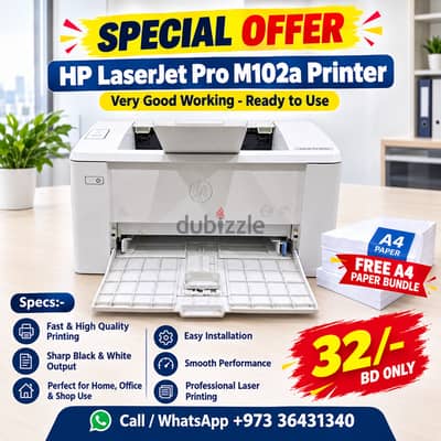 HP Laser Jet Pro Professional Printer Very Good Working (Free A4 Paper