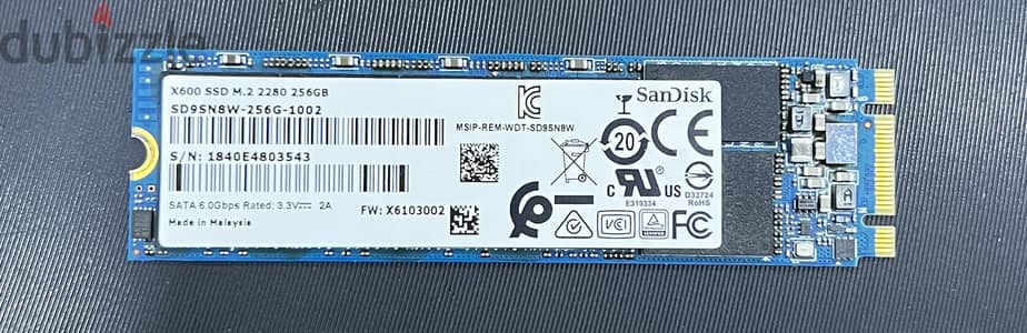 Sandisk m. 2 ssd 256GB