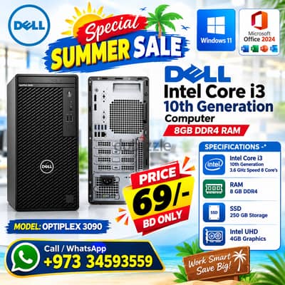 Special Offer DELL 10th Generation Intel Core i3 Computer 8GB DDR4 RAM