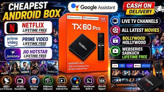 4K Android Smart TV BOX RECIEVER/TV channels without Dish