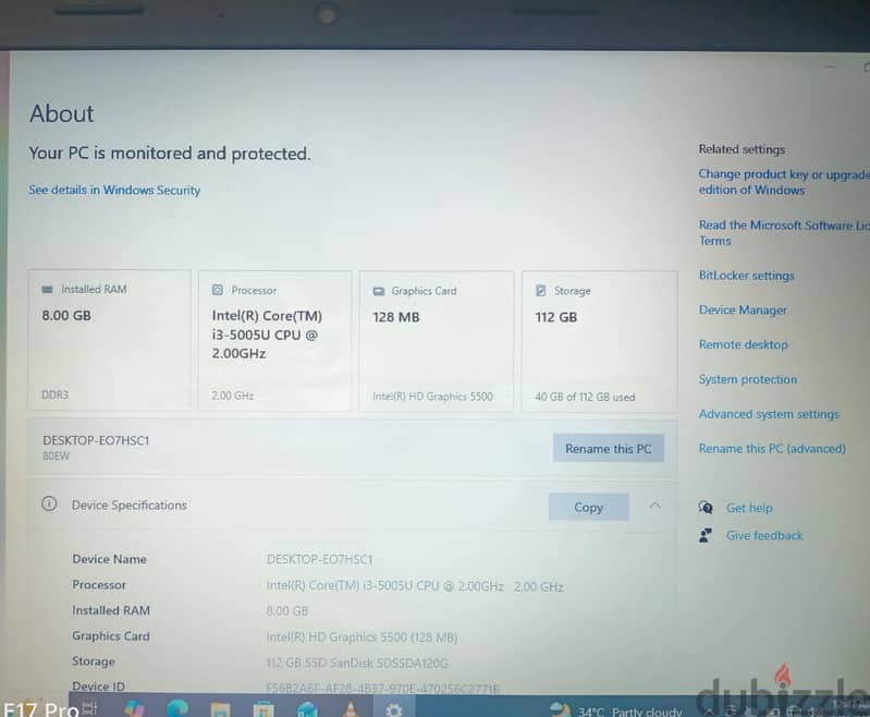 Lenovo i3 5th Generation | 8GB | 120GB 2