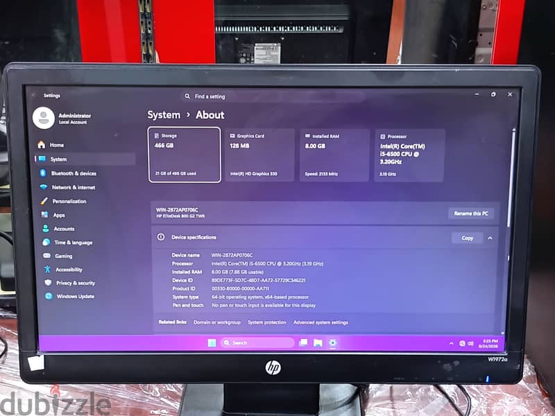 HP i5 6th Gen DDR 4 8GB/500GB HDD 19''Display  HD with WIFI 55BD Only 2