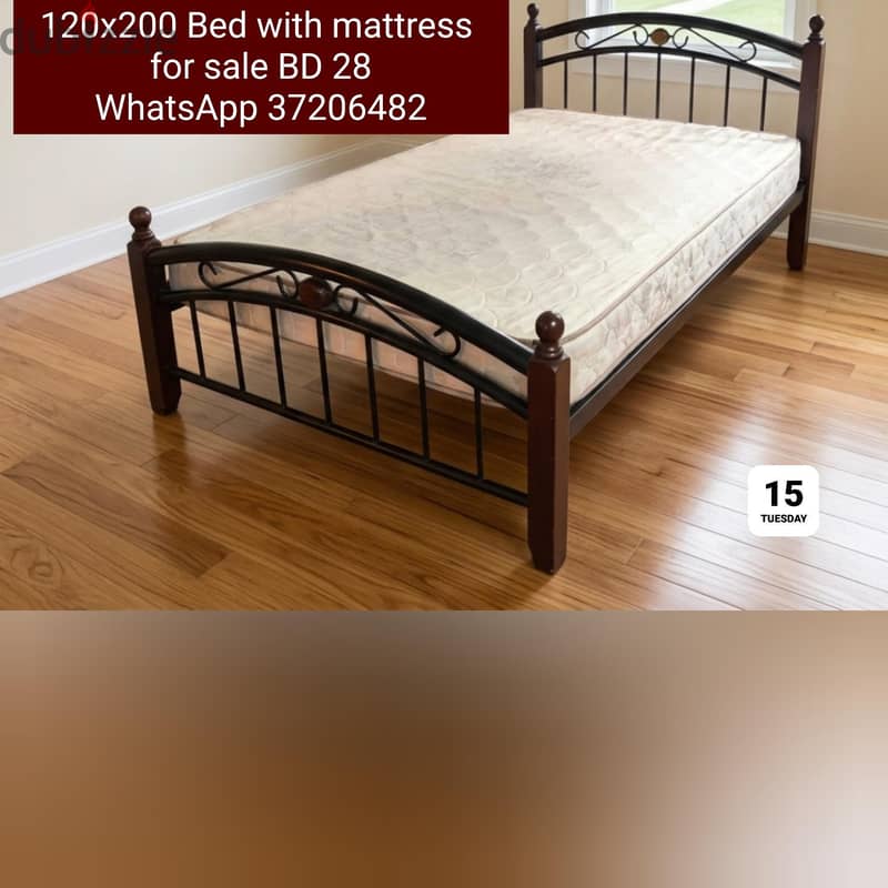 King size bed with good quality mattress and other items for sale 5