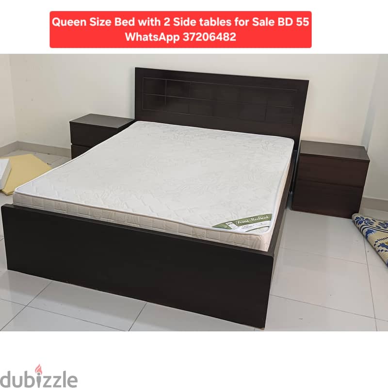 King size bed with good quality mattress and other items for sale 12