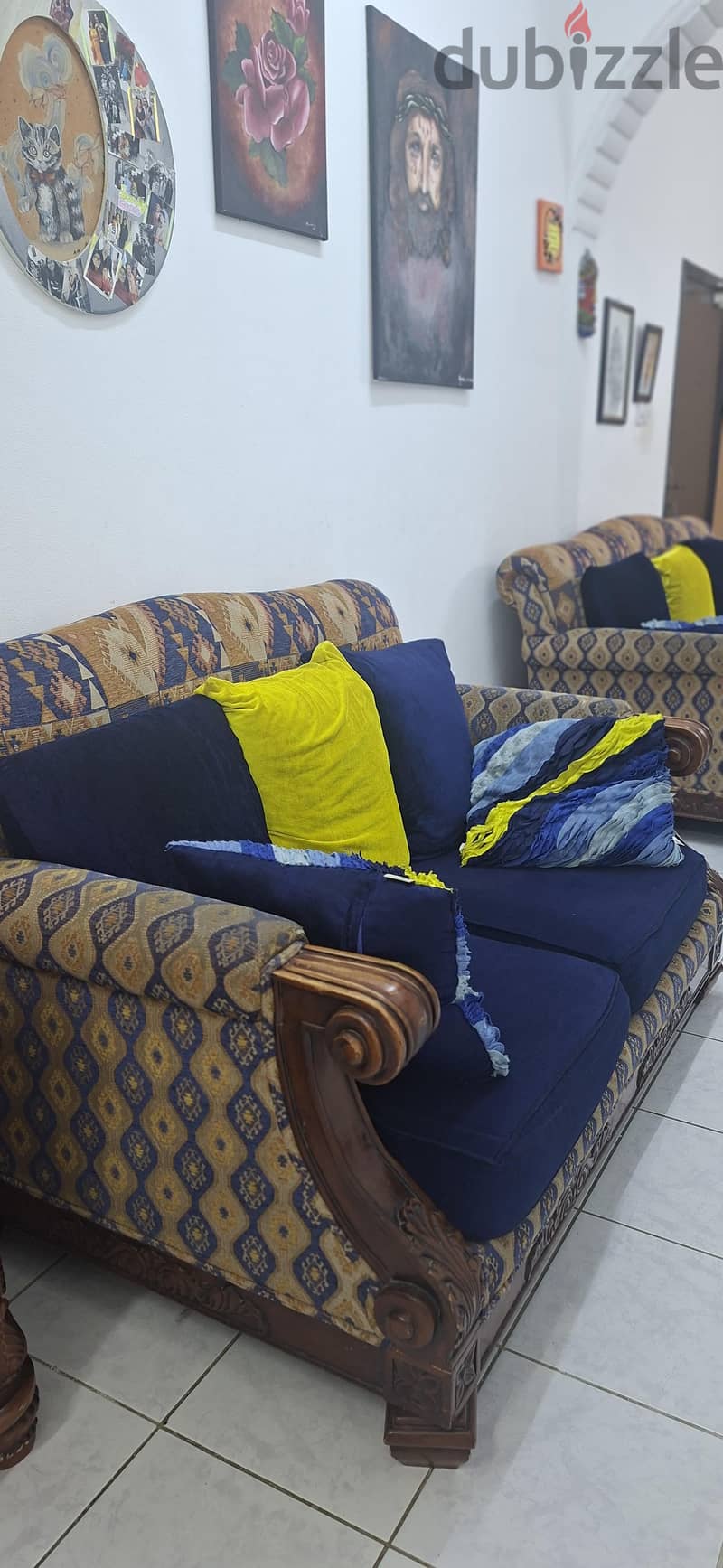 Spacious & Comfortable 3+2 Teak-Finish Sofa Set for Living Room 1