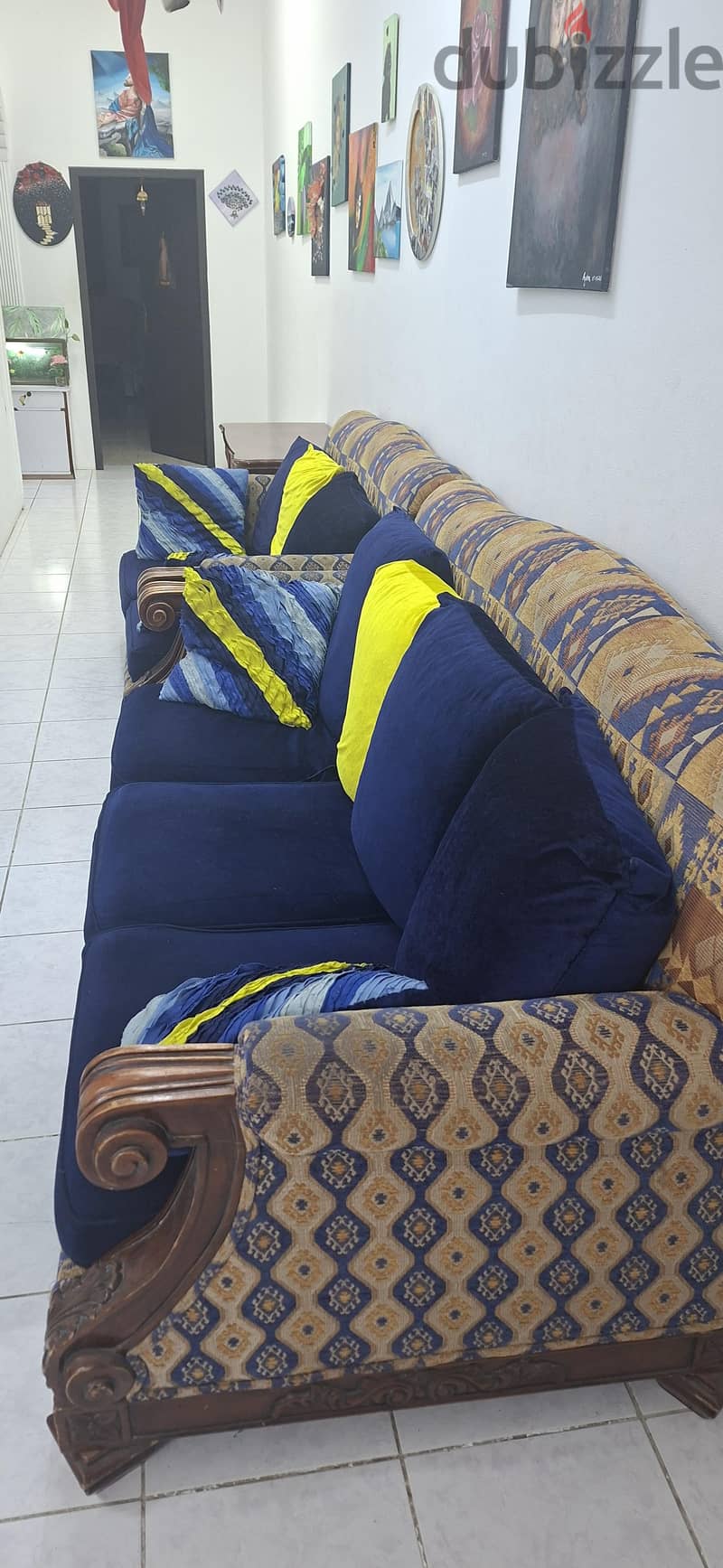 Spacious & Comfortable 3+2 Teak-Finish Sofa Set for Living Room 5