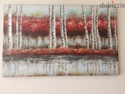 Handprinted canvas painting