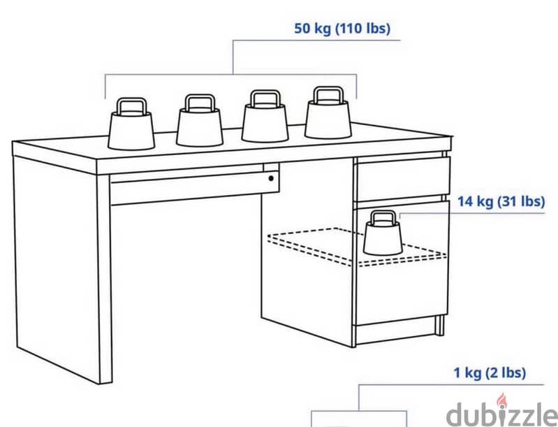 IKEA Black Desk – very good Condition Original price 65bd 2