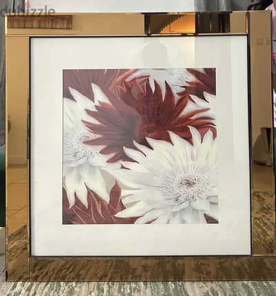 Floral art print glass Frame