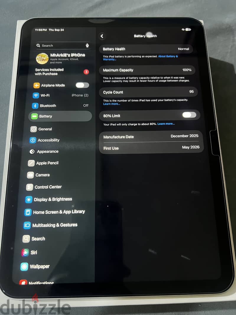 Selling apple ipad a16, 128gb. +97338822253 contact me in watsapp. No. 3