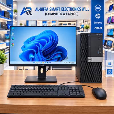 DELL Core i7 7th Gen Computer Set 24" Full HD IPS Monitor 8GB DDR4 RAM