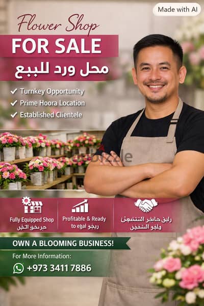 Running Flower Shop For Sale