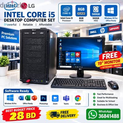Computer Core i5 Set – 8GB RAM 500GB HDD Win 10 Pro Office/36841