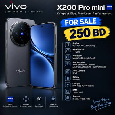 vivo x 200 pro mini new with box and accessories
