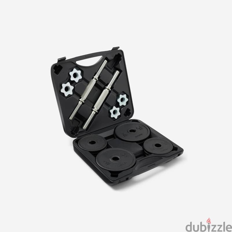 Decathlon 20 kg Cast Iron Dumbbell Set with Case 2