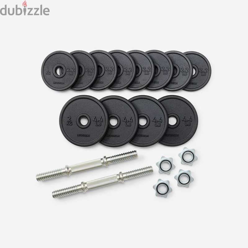 Decathlon 20 kg Cast Iron Dumbbell Set with Case 3