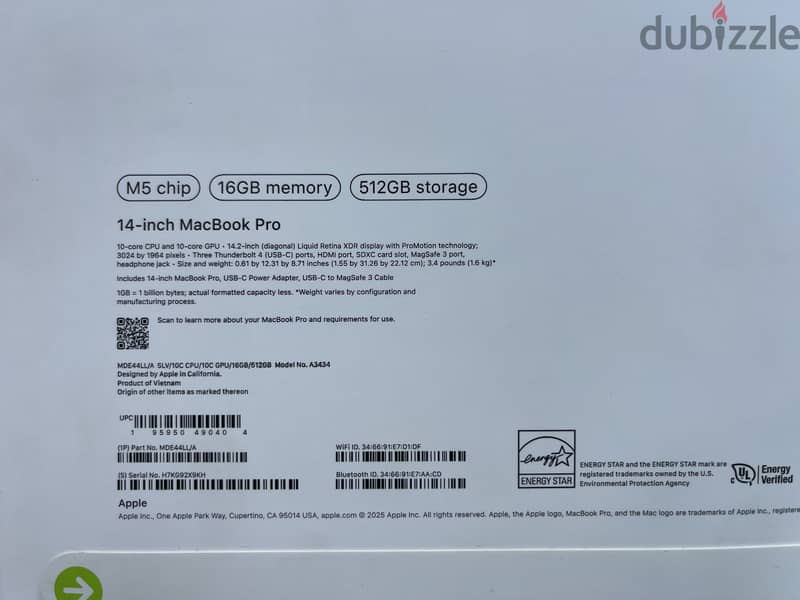 MacBook Pro 14inch M5 16GB 512GB English keyboard 1