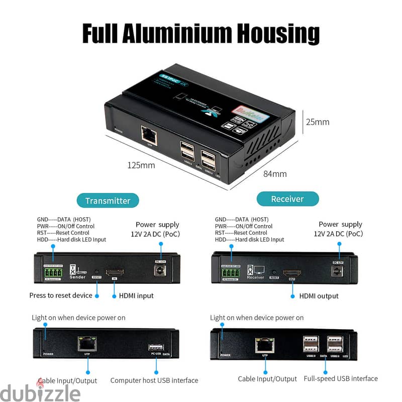 Basicolor HDMI KVM USB Extender, 4K@60Hz 2