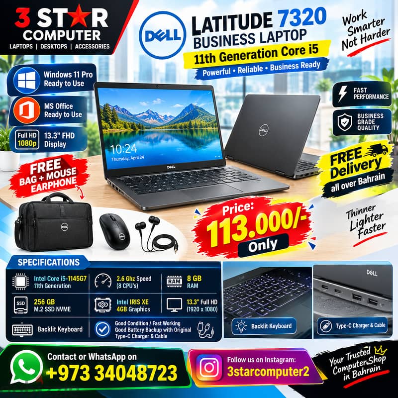 DELL 11th Gen Core i5 Business Laptop M. 2 SSD 35x Fast FHD Display 1