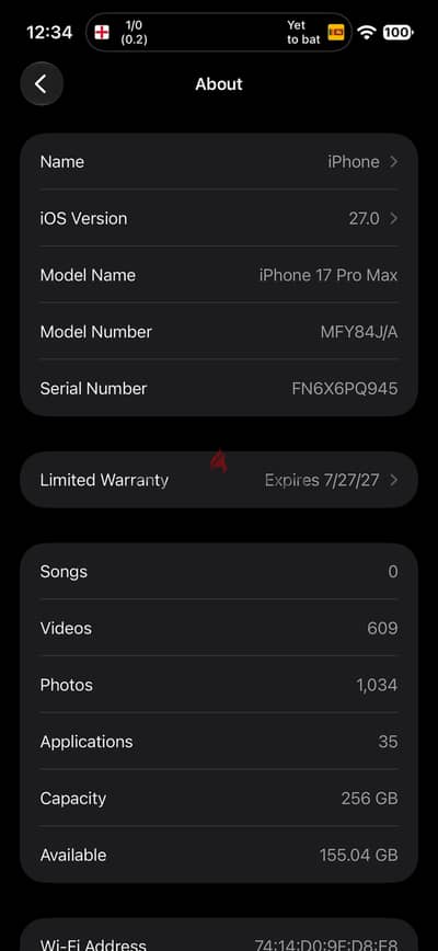 Iphone 17 pro max Sliver colour