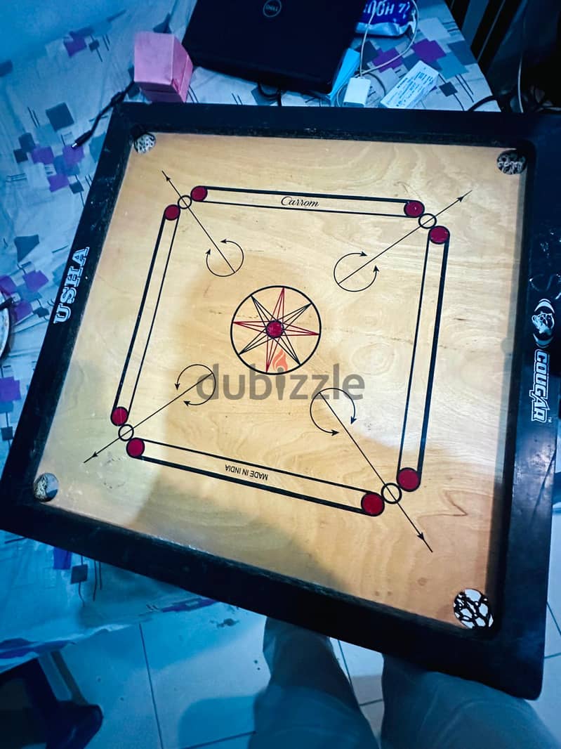 Cougar Usha Carrom Board 34" CB-034 + Coins Set 4