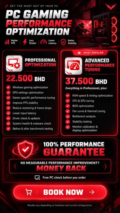 PC GAMING PERFORMANCE OPTIMIZATION