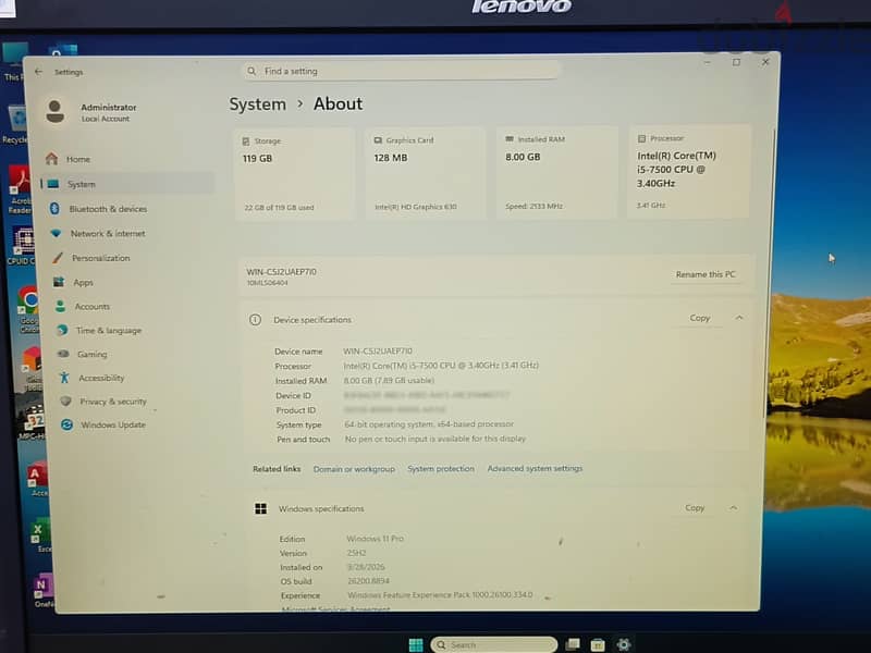 Lenovo Core i5 Business PC Set | 22" Display, WiFi, Win 11 & Office 2