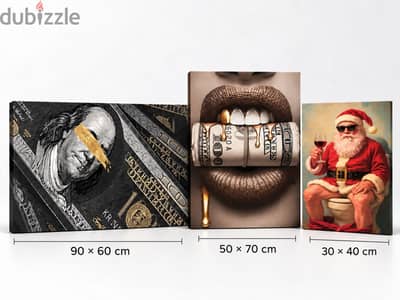Set of 3 Modern Canvas Wall Art – For Sale Together