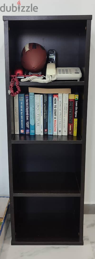 Dark Wood 4-Tier Open shelve Bookshelf / Display Unit