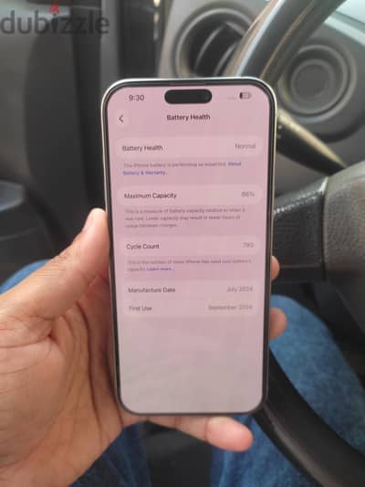 iphone 16 pro max 512 Gb 86% battery only fone charger no box