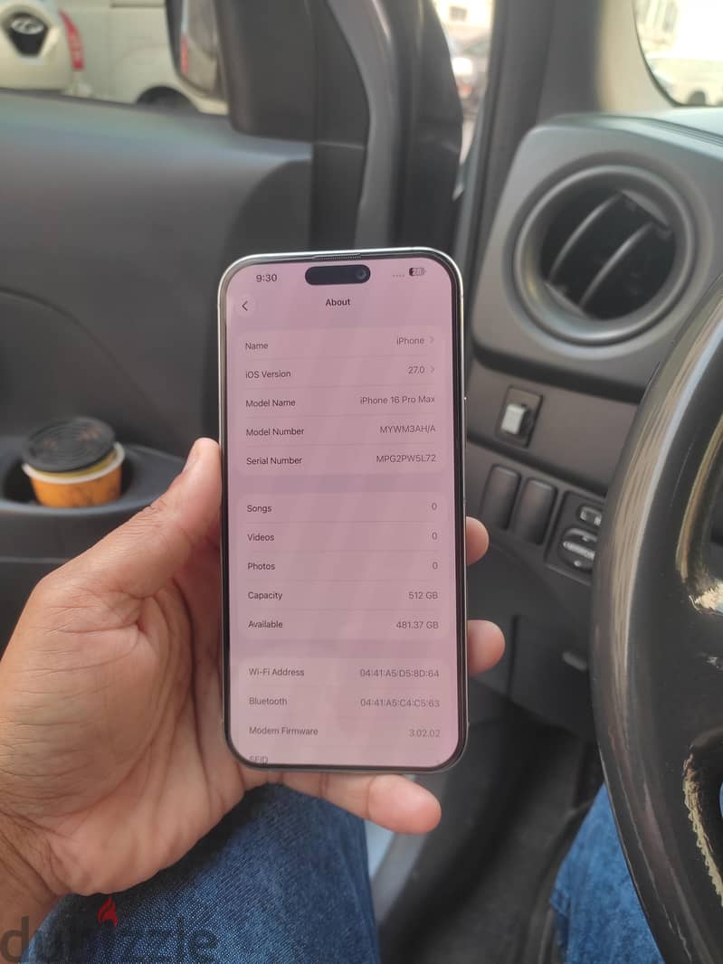 iphone 16 pro max 512 Gb 86% battery only fone charger no box 10