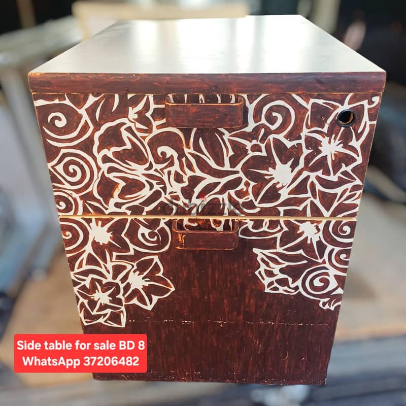 120x200 bed & mattress + 1 side table & other items for sale 9