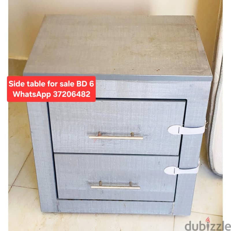 120x200 bed & mattress + 1 side table & other items for sale 13