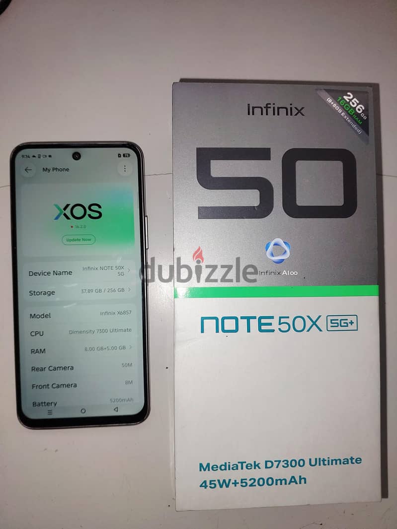 I. Infnix note 50x 5g 256 GB 8+8 R. A. M 3
