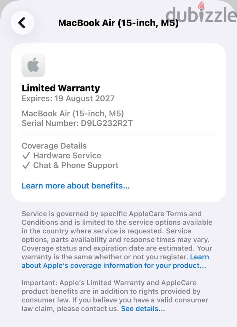 Macbook air 15inch m5 16/1TB 8