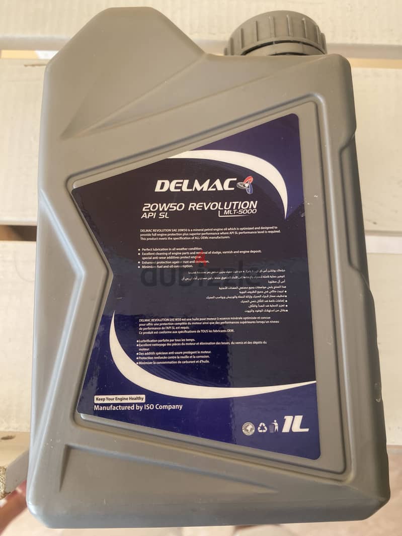 Engine oil original delmac 20w50 7L  brand new 2