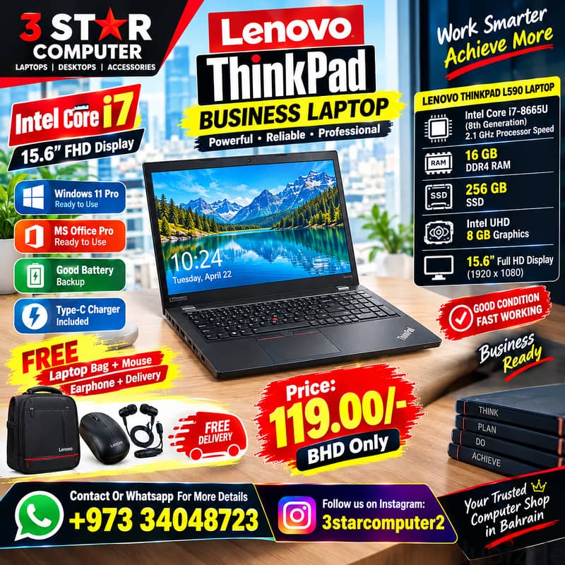 Lenovo Core i7 8th Gen Laptop 16GB RAM 256GB SSD 15.6" FHD Display 1