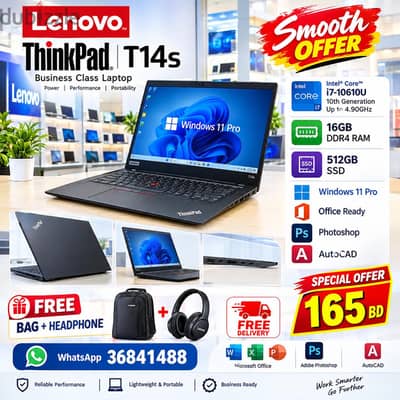 LENOVO THINKPAD T14s — i7 10TH GEN | 16GB | 512GB SSD Call /36841488