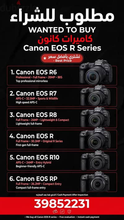 WANTED TO BUY Canon - مطلوب للشراء كاميرات كانون