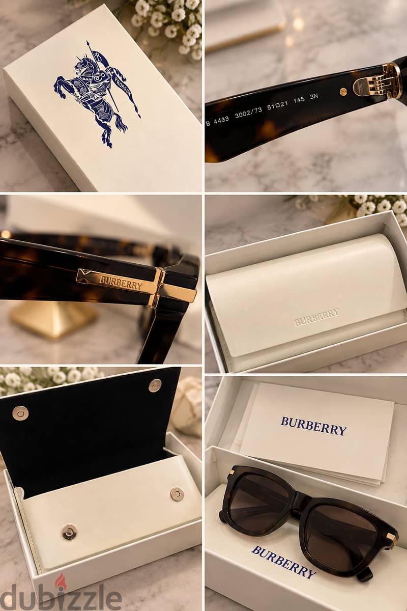 نظارة شمسية Burberry أصلية مع الفاتورة والبوكس 4