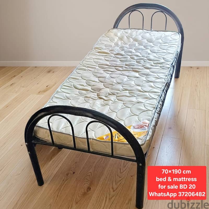 King size bed with mattress 2 side table & other items for sale 3