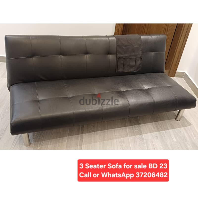 King size bed with mattress 2 side table & other items for sale 8