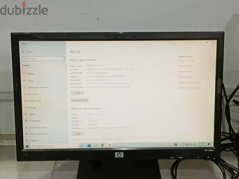 Intel Core i5 4GB/320GB HDD 19’’ Inch Monitor Computer set 30 BD Only 2
